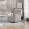 Flash Furniture Cash Swivel Glider Rocker Recliner Chair, Manual 360 Degree Swivel Recliner, Light Gray Upholstery CY-RAC-536-LTGRY-GG - alternate 1